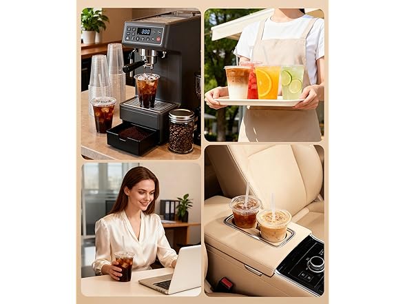 100 Pack Plastic Cups with Lids and Straws