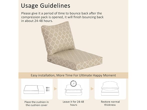 COZYVIDA Deep Seat Cushion Set of 2