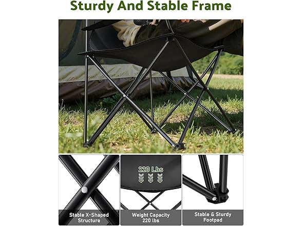 YSSOA Portable Folding Chair, 2-Pack