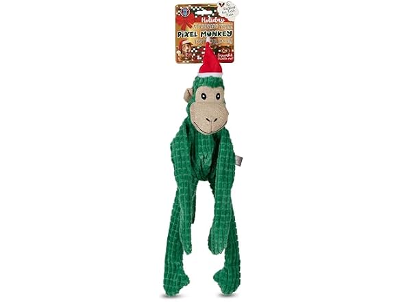 Bow Wow Pet Christmas Crinkle Monkey