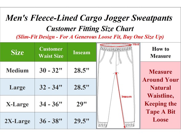 3Pk Mens Fleece Cargo Jogger Sweatpants