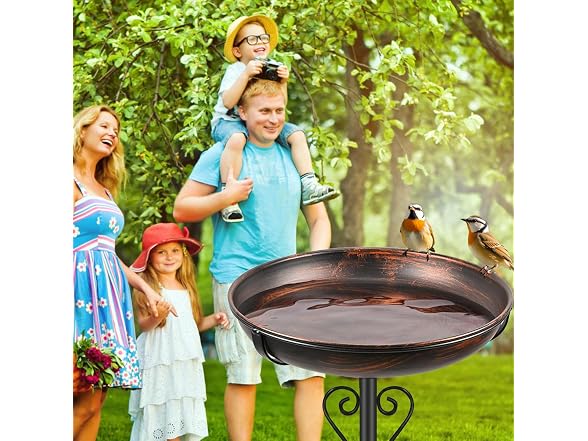 ODSNANIE Vintage Freestanding Birdbath