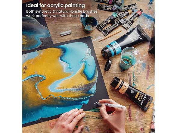 ARTEZA 2-pk Acrylic Paper Pad, 6 x 6 Inches
