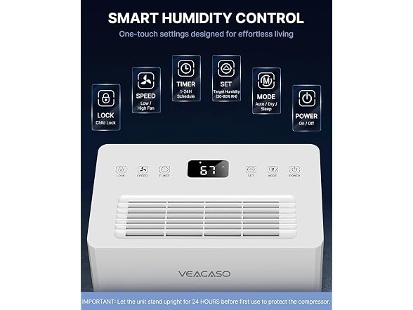 VEAGASO Dehumidifier, 28 Pints