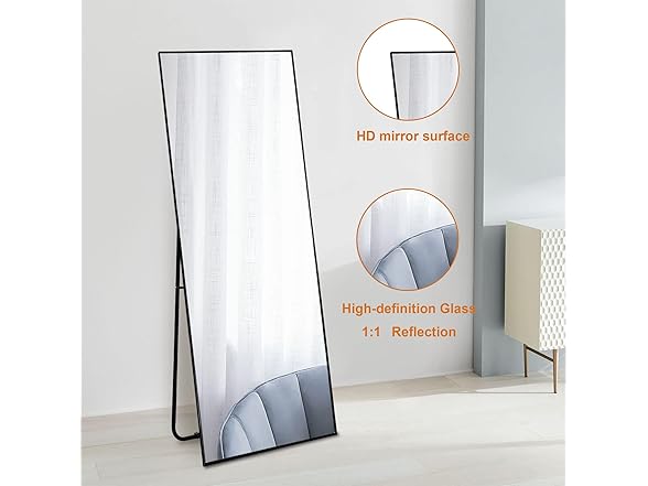 NeuType 59'x16' Wall Mirror, Black