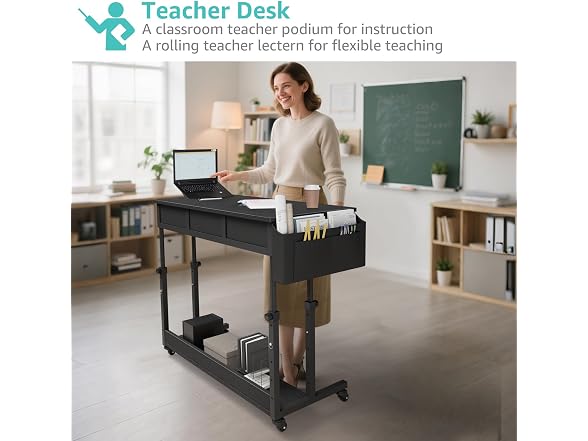 WINAZ Rolling Standing Desk Adjustable