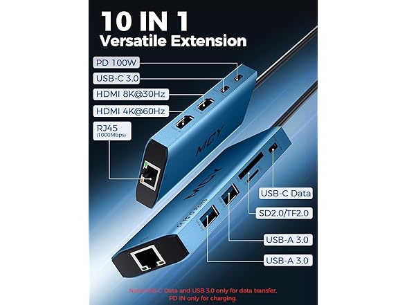 MCY 10 in 1 USB C Hub