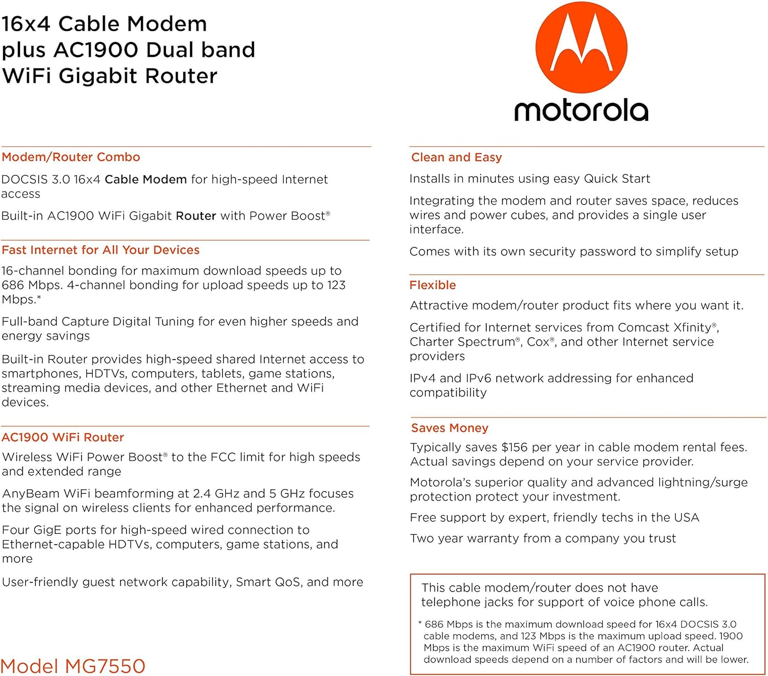 Motorola Wi-Fi Router Combo with Power Boost (Open Box) - Gallery 11