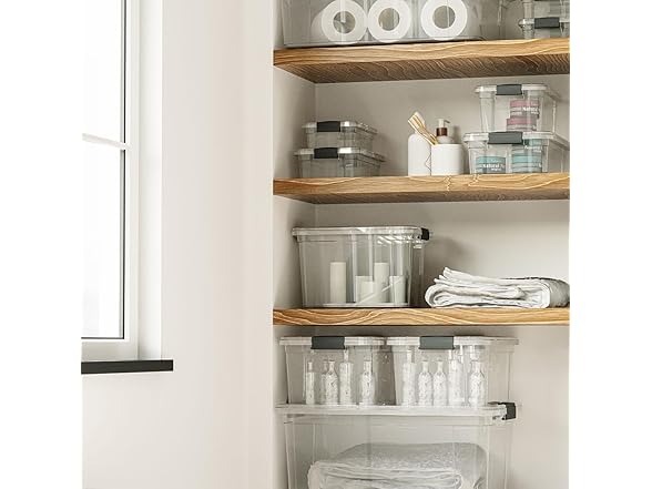 Superio Storage Bins with Lids- 12 Pack