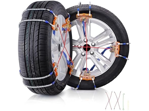 8 PCS Snow Chains, Tire Traction Wheel Chains