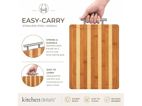 Kitchen Details Stripe Bamboo Cutting Board