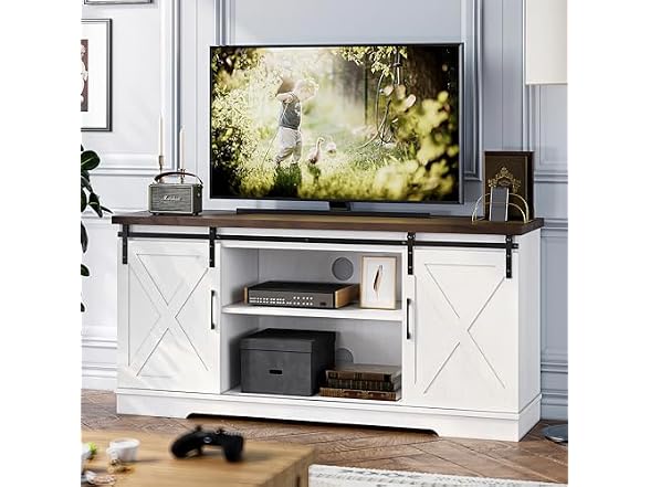 IDEALHOUSE 65" Farmhouse TV Stand, White