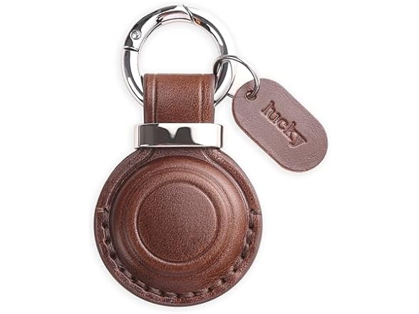 Genuine Leather AirTag Keychain Holder