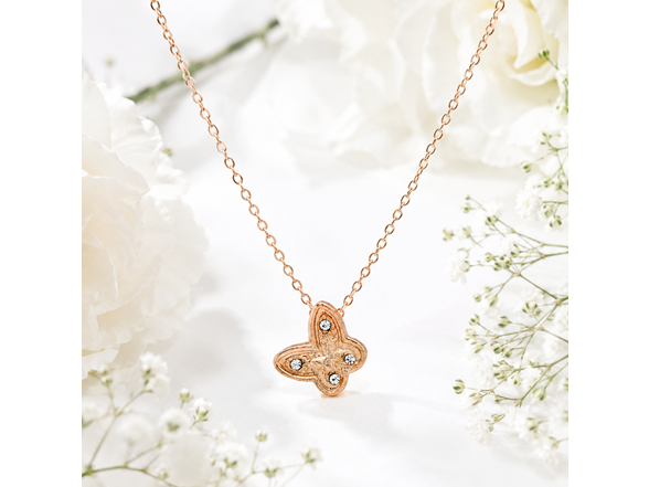 18K Gold Butterfly CZ Necklace