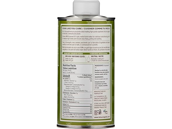 LA TOURANGELLE Grapeseed Oil, 500 ML