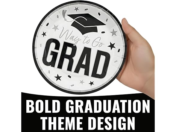 Fun Express Grad Plates 25ct White