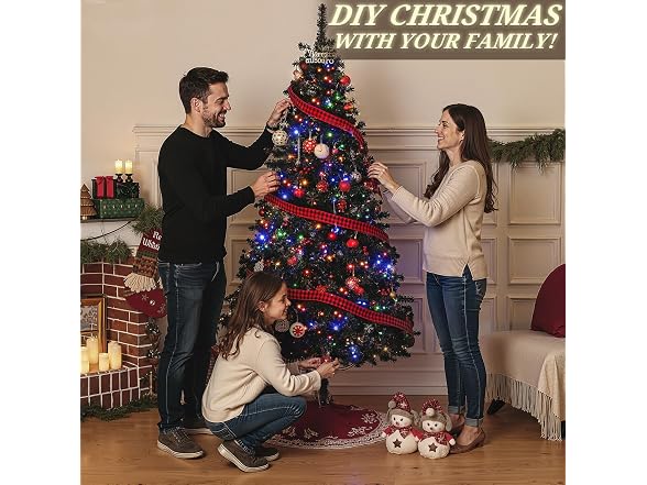 7.5FT Black Christmas Tree Prelit
