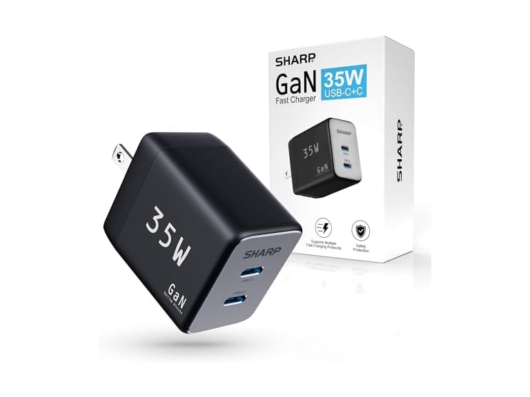 Sharp  Sharp USB C Charger - 35W, Dual Port (2  