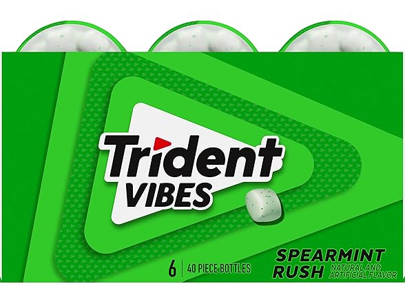 6PK Trident Vibes Spearmint Rush Sugar-Free Gum