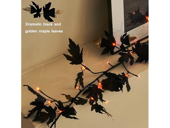 Birchlitland Halloween Black Maple Garland