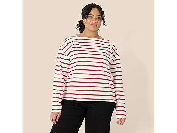 AE Womens RelaxedFit LS Boatneck Top