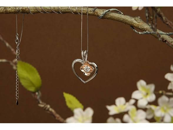 Kari Luxe Plated Flower Heart Necklace