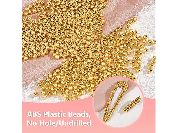 OLYCRAFT 2400Pcs 4mm Mini Golden Pearl Beads - Gallery 4