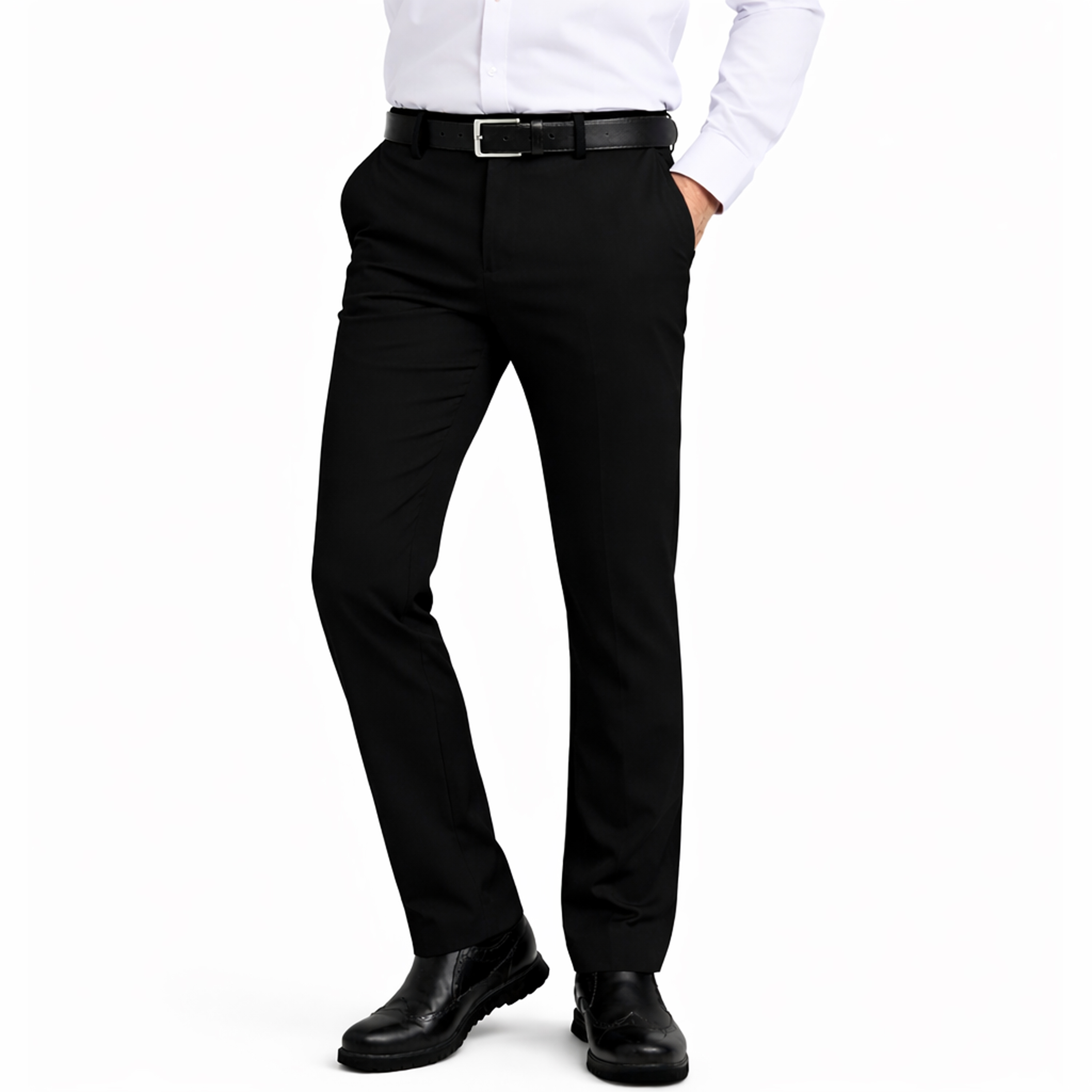1-2Pk Mens Slim Fit Stretch Dress Pants - Gallery 18