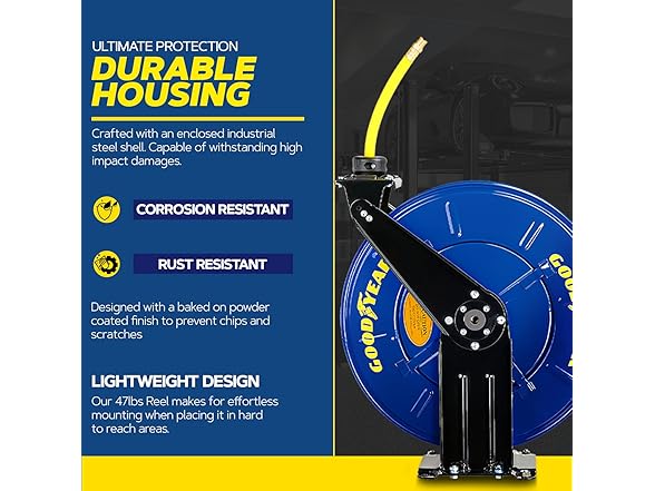 Goodyear Air Hose Reel Retractable 1/2" Inch x 50'