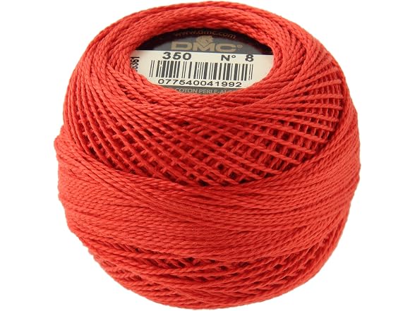 DMC Pearl Cotton Balls, Size 8, Medium Coral