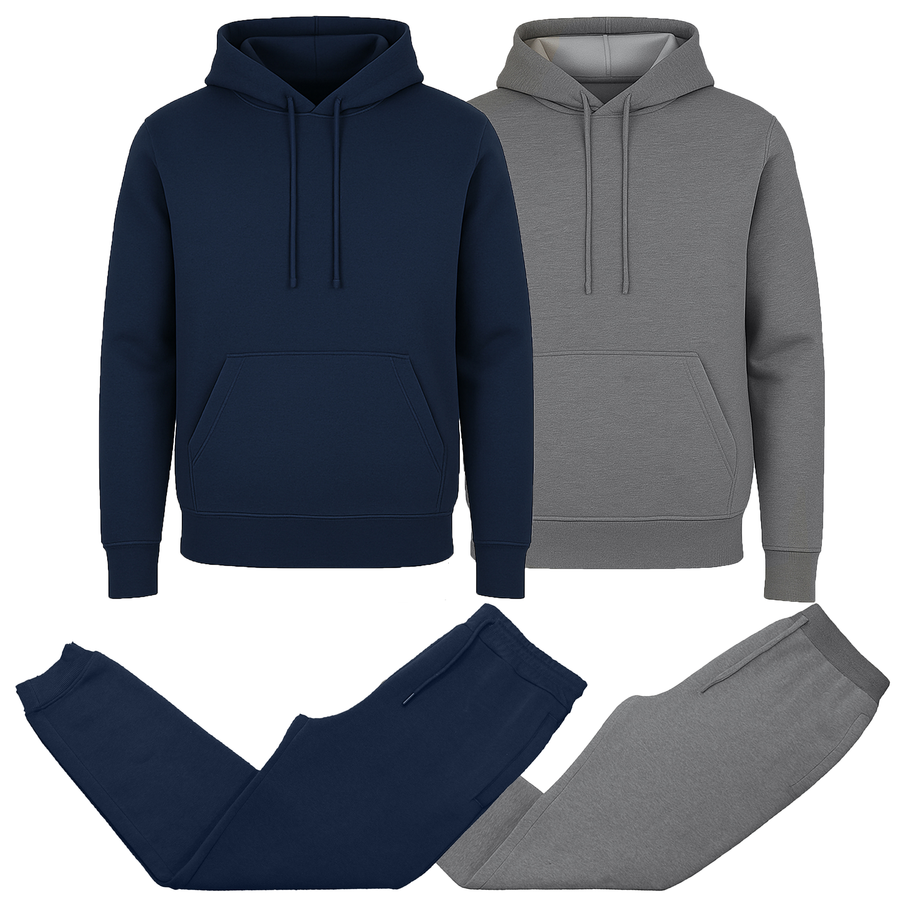 Mens Fleece-Lined Pullover Hoodie & Jogger Set - Gallery 32