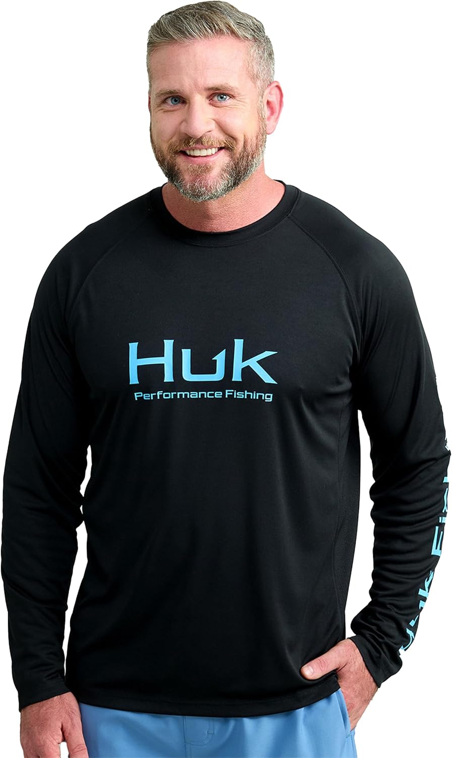 HUK Mens Pursuit Vented Long Sleeve Ocean Blue - Gallery 9