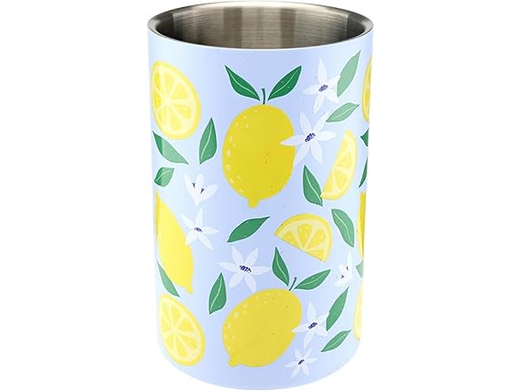 Slant Party Supplies - Stainless Steel Wine Chiller Lemon Print