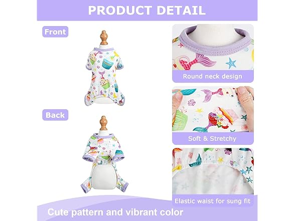 Yikeyo Dog Pajamas for Small Dogs, Soft Thin
