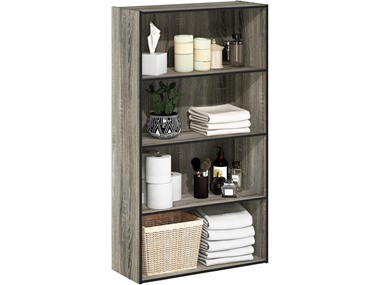 $24.99, Was $64.99, 61% Off! Furinno PASIR 4-Tier Bookshelf French Oak dealfomo