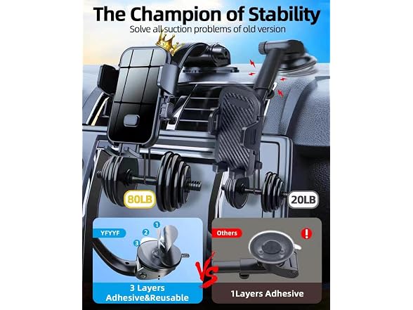 YFYYF Upgraded Phone Mount for Car