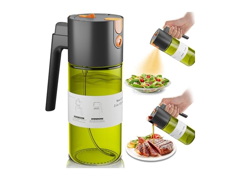 OURCABECUE 17oz Glass Olive Oil Sprayer