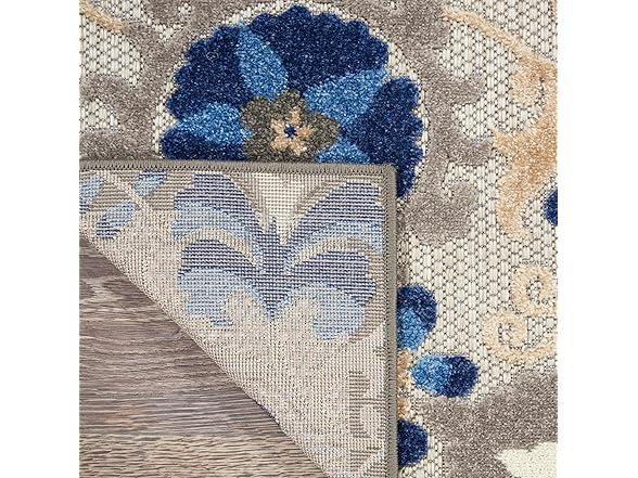 Nourison Home Aloha Indoor/Outdoor Natural/Blue 7'