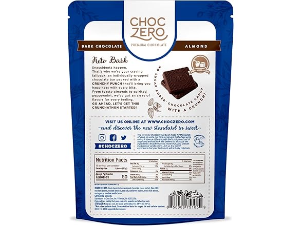 ChocZero Dark Choc Almonds Sea Salt 6oz