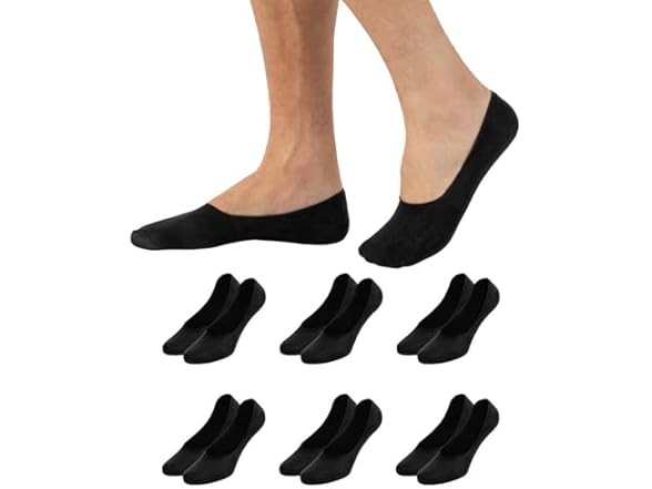 CALZITALY Men's 6 Pairs Liner Socks 10-13.5