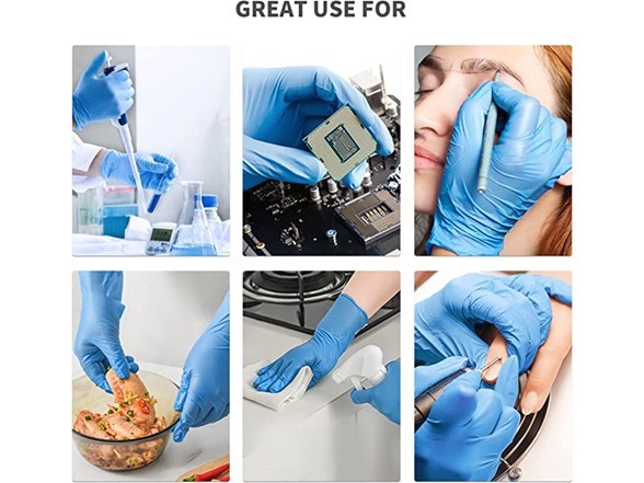Blue Nitrile Gloves Latex & Powder Free
