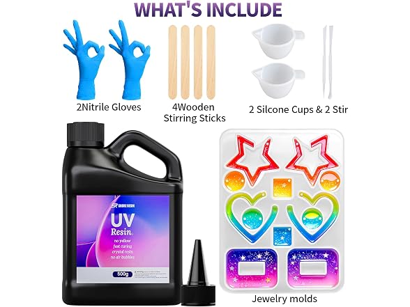 500g UV Resin Kit, Crystal Clear UV