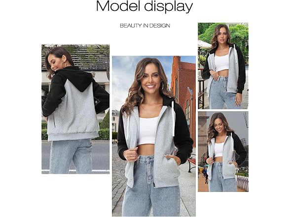 Zity Women (M) Hoodies Fleece Jacket Sweatshirt