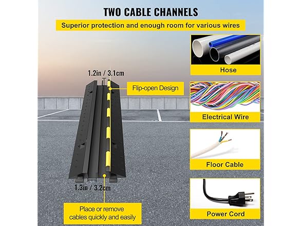 VEVOR 3 Pcs 2-Cable Electrical Wire Cover
