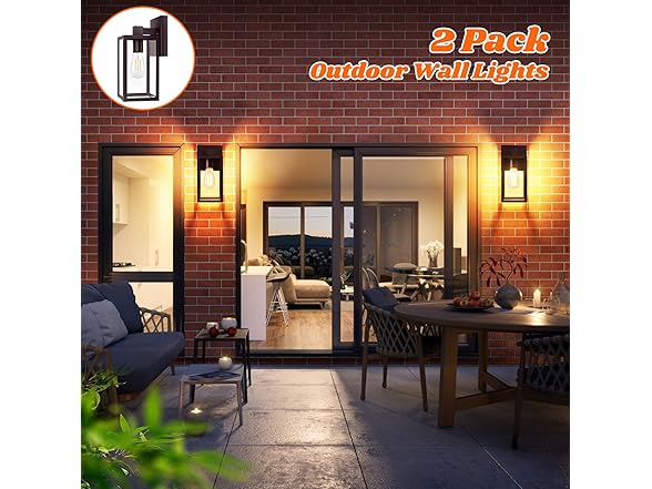 Brightever 2Pk 9.1" Outdoor Wall Lights