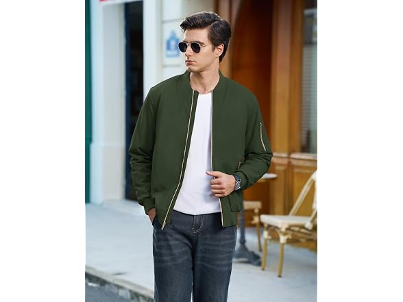 Crysully Men (L) Lightweight Bomber Windbreaker