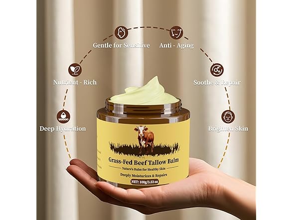 Grass Fed Beef Tallow Moisturizing Balm