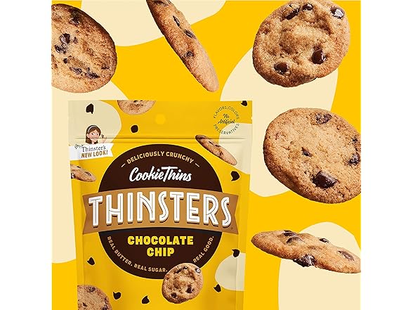 12PK Thinsters Cookie Thins Chocolate Chip, Non GMO