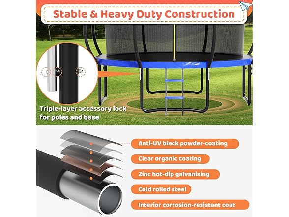 Zevemomo Outdoor Trampoline 12FT