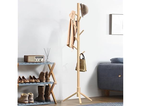 Wooden Coat Rack Stand